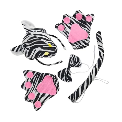 Zebras Ohren Stirnbänder Set Festival Saison Tragen Karneval Kostüm Haarreifen für Kinder Halloween Kostüme Verstellbare Größe Kopfbedeckung von ZEPFJHE