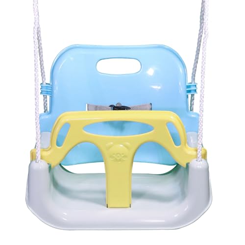 ZERRO Babyschaukel Kinderschaukel Outdoor und Indoor Verstellbar 50KG Ab 2 Jahren,Gelb von ZERRO