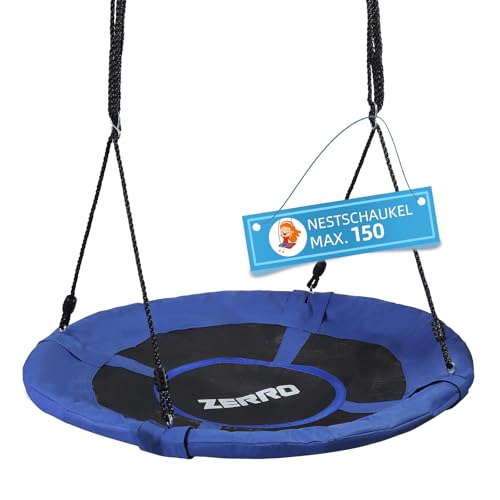 ZERRO Nestschaukel Outdoor & Indoor bis zu 150kg Höhenverstellbare Ø100cm Netzschaukel für Kinder und Erwachsene,Blau ZERRO Nestschaukel Outdoor & Indoor bis zu 150kg Höhenverstellbare Ø100cm Netzschaukel für Kinder und Erwachsene,Blau von ZERRO