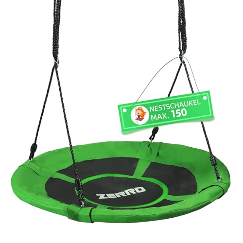 ZERRO Nestschaukel Outdoor & Indoor bis zu 150kg Höhenverstellbare Ø100cm Netzschaukel für Kinder und Erwachsene,Grün ZERRO Nestschaukel Outdoor & Indoor bis zu 150kg Höhenverstellbare Ø100cm Netzschaukel für Kinder und Erwachsene,Grün von ZERRO