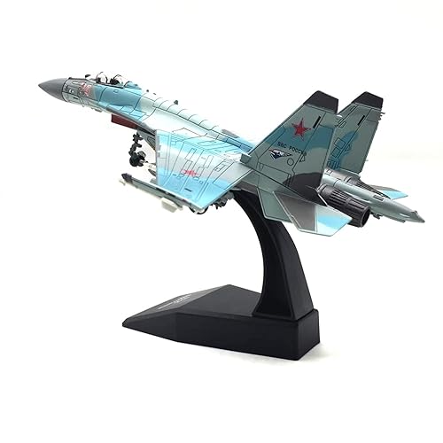 ZEZEFUFU 1/100 Blau Russisch SU-35 Flanker Kampfflugzeug Metall Militär Modell Fairchild Republic Diecast Flugzeug Modell für Luftfahrt Sammlerstücke von ZEZEFUFU