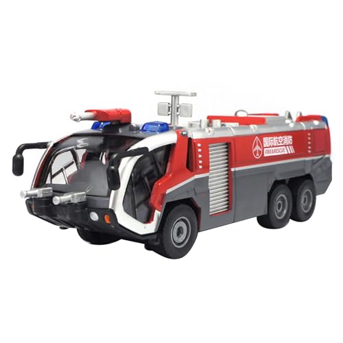 ZEZEFUFU 1:50 Hochdruck-Wasser-Feuerwehrauto Modell Simulation Feuerwehrauto LKW mit Rückzugs- & Soundlichtfunktion von ZEZEFUFU