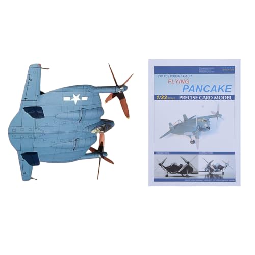 ZEZEFUFU DIY Militärflugzeug Papiermodell 1/32 Maßstab American XF5U-1 Flying Pancake Fighter Flugzeug Modell für Sammlung Geschenk (Unassembled Kit) von ZEZEFUFU