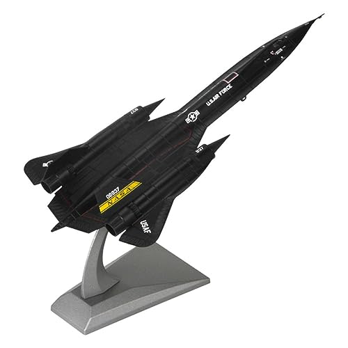 ZEZEFUFU Metall Flugzeug Modell Blackbird SR-71 Aufklärungssimulationsflugzeug 1:144 Flugzeugmodell mit Präsentationsständer von ZEZEFUFU