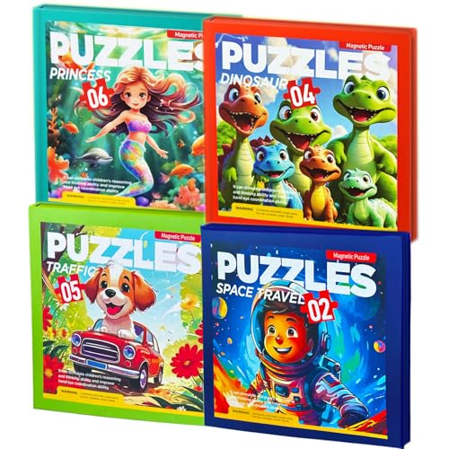 Magnetpuzzle FüR Kinder,Puzzle ab 3 4 Jahre,Magnetische Puzzle ab 5 Jahre,Beschäftigung Für Kinder Im Flugzeug,Lernmagnet-Geschenk für den Roadtrip von ZFHLZJY
