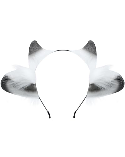 ZFKJERS Cosplay Pelziges Lammohren-Stirnband Weiches Tierohr-Haar-Accessoire für Halloween (Grau) von ZFKJERS