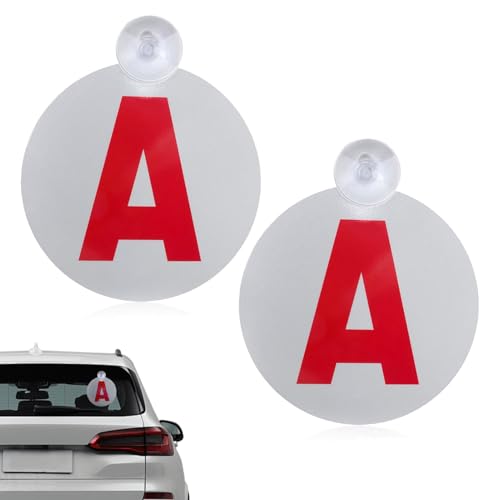 Set mit 2 A Auto für junge Fahrer, Durchmesser 15 cm, mit Saugnapf, Scheibe mit Jungfahrer, Nachtreflexion und hohe Sichtbarkeit für Sicherheit im Straßenverkehr, für Anfänger Set mit 2 A Auto für junge Fahrer, Durchmesser 15 cm, mit Saugnapf, Scheibe mit Jungfahrer, Nachtreflexion und hohe Sichtbarkeit für Sicherheit im Straßenverkehr, für Anfänger von ZFRITP