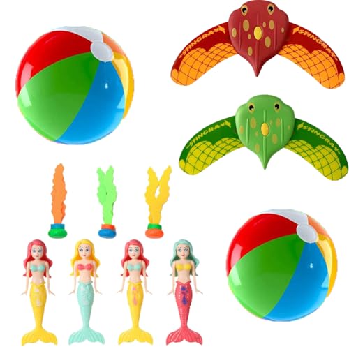 ZGCXRTO 11 Stück Schwimmbad Spielzeug für Kinder,Teufel Fisch Wasserspielzeug,TauchMeerjungfrau,Wasserball Aufblasbar 30cm Schwimmbad Sommerpool Schwimmspielzeug ZGCXRTO 11 Stück Schwimmbad Spielzeug für Kinder,Teufel Fisch Wasserspielzeug,TauchMeerjungfrau,Wasserball Aufblasbar 30cm Schwimmbad Sommerpool Schwimmspielzeug von ZGCXRTO