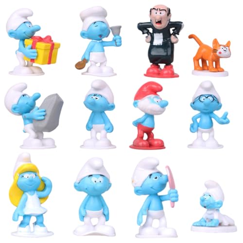ZGCXRTO 12 Stück Schlümpfe Figuren, Cupcake Figures Deko,Schlümpfe Mini Figuren Set 3-6cm The Cake Decoration Cartoon Figure Birthday Cake Decoration ZGCXRTO 12 Stück Schlümpfe Figuren, Cupcake Figures Deko,Schlümpfe Mini Figuren Set 3-6cm The Cake Decoration Cartoon Figure Birthday Cake Decoration von ZGCXRTO