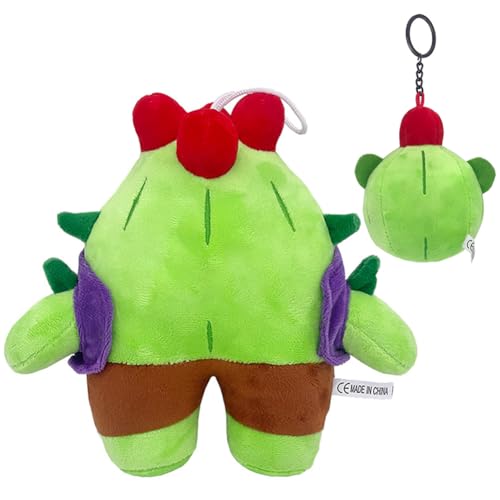 ZGCXRTO 2PCS Wilderness Grüne Big Head Game Theme Puppen,Grüne Big Head Cartoon Schlüsselanhänger,Cactus Kuscheltier,3D Game Schlüsselanhänger Silikon,Für Kinder Erwachsene Fans Geburtstagsgeschenk von ZGCXRTO