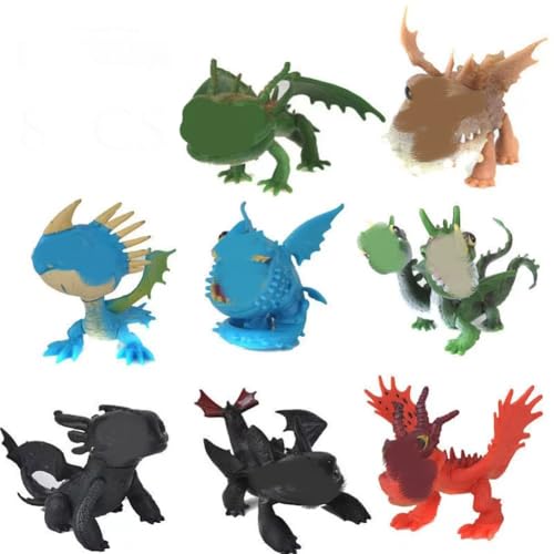 ZGCXRTO 8 Stück Dragon Trainer Figuren,Mini PVC Drachen Kinder Spielzeug,Drachen Statue Kuchen Topper Action-Figuren,Realistische Drachen Spielzeug Figuren Für Mädchen Jungen Und Kinder ZGCXRTO 8 Stück Dragon Trainer Figuren,Mini PVC Drachen Kinder Spielzeug,Drachen Statue Kuchen Topper Action-Figuren,Realistische Drachen Spielzeug Figuren Für Mädchen Jungen Und Kinder von ZGCXRTO
