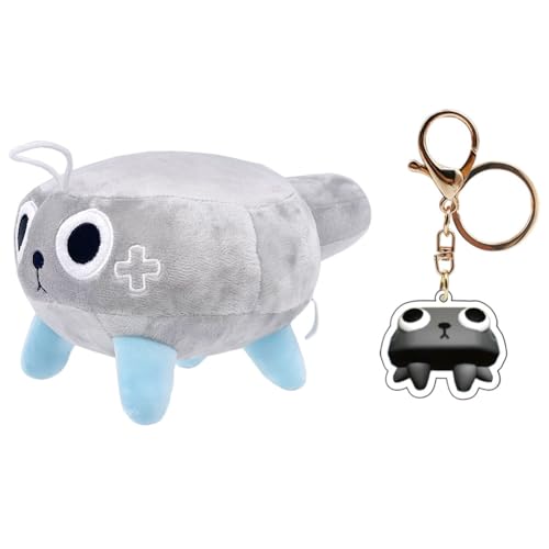 ZGCXRTO Dandy Game Plüschtier,Horror World Games Plüschspielzeug und Schlüsselanhänger,Dandy Scary Game Plush Toy Stuffed Plush Animal Doll Pillow Geschenke für Jungen, Mädchen, Kinder (Grau) von ZGCXRTO