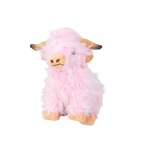 ZGCXRTO Hochlandkuh Plüschtier und Schlüsselanhänger,Hochlandkuh Weichpuppen Kuscheltiere,Schlüsselanhänger mit Highland-Kuh für Rucksack,Geschenk für Yak Liebhaber(28cm Braun (C) von ZGCXRTO