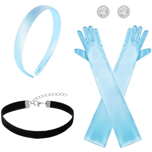 ZGCXRTO Prinzessin Kostüme Zubehör mit Blau Stirnband Lange Handschuhe Choker und Ohrringe,Kinder Schmuckset Halloween Weihnachten Party Gastgeschenke für Mädchen ZGCXRTO Prinzessin Kostüme Zubehör mit Blau Stirnband Lange Handschuhe Choker und Ohrringe,Kinder Schmuckset Halloween Weihnachten Party Gastgeschenke für Mädchen von ZGCXRTO