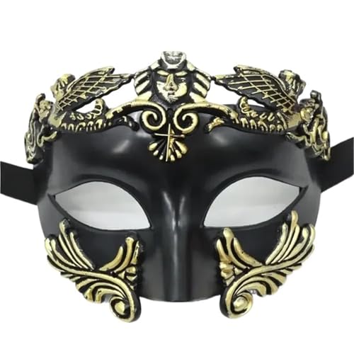 ZGCrumphant Antike Masken, Maskerade, halbe Gesichtsmaske, Kostüm, Partyzubehör, Masken, Dekoration for Damen und Herren für Party(Black gold) von ZGCrumphant