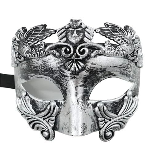 ZGCrumphant Antike Masken, Maskerade, halbe Gesichtsmaske, Kostüm, Partyzubehör, Masken, Dekoration for Damen und Herren für Party(Silver) von ZGCrumphant