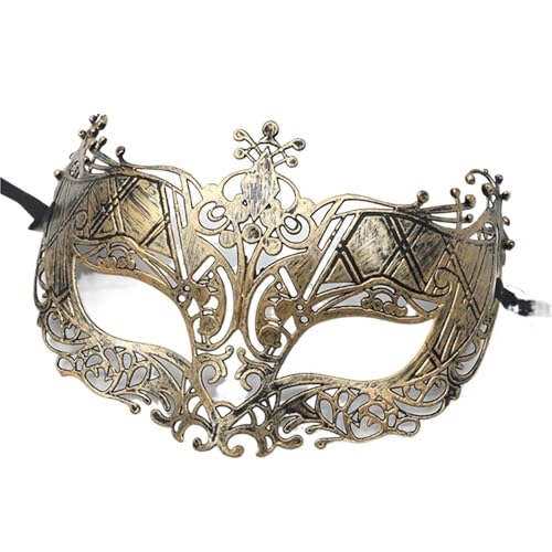 ZGCrumphant Ball Party Maske Retro Prinz Flachkopfmaske Antik Bronze Halbgesichtsmaske Schwarz Dekorativ for Herren und Damen für Party von ZGCrumphant
