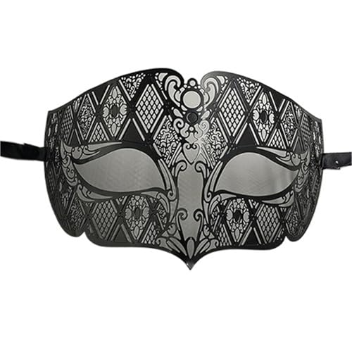 ZGCrumphant Männliche Metall Filigrane Laser Cut Männer Maskerade Augenmasken Party Hochzeit Ball Masken für Party(Black) von ZGCrumphant