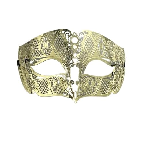 ZGCrumphant Männliche Metall Filigrane Laser Cut Männer Maskerade Augenmasken Party Hochzeit Ball Masken für Party(Gold) von ZGCrumphant