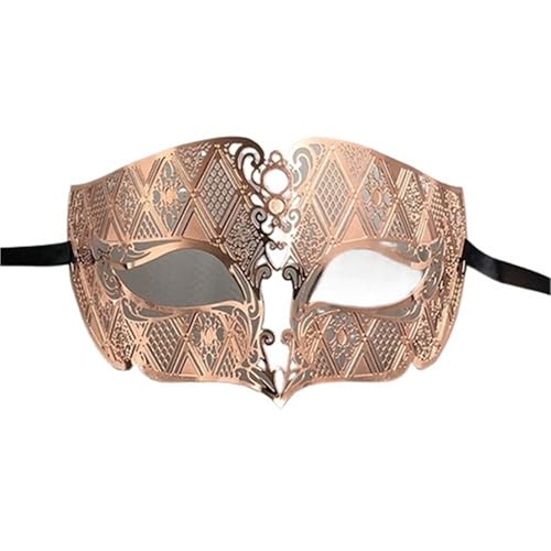 ZGCrumphant Männliche Metall Filigrane Laser Cut Männer Maskerade Augenmasken Party Hochzeit Ball Masken für Party(Rose) von ZGCrumphant