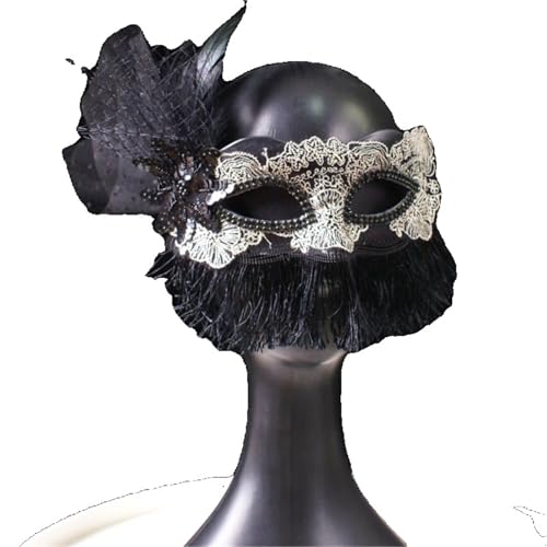 ZGCrumphant Maske Erwachsene Party Requisiten Seitenblume dekorative Augenmaske geeignet for Halbgesicht Quaste Zubehör für Party von ZGCrumphant