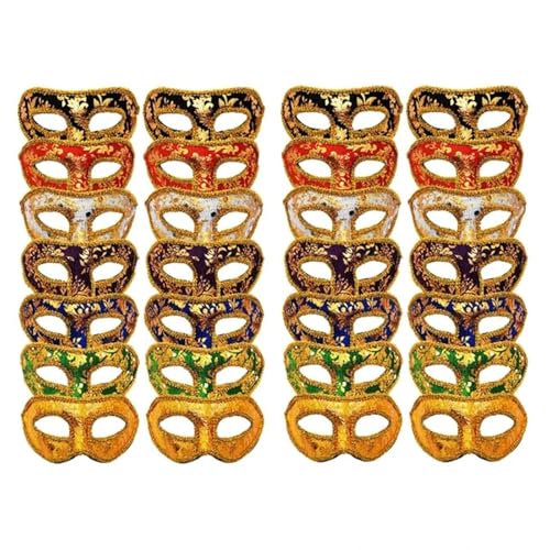 ZGCrumphant Partymaske Vintage Antikmasken Maskerademasken Unisex Half Face Partymasken für Party(28 Pcs) von ZGCrumphant