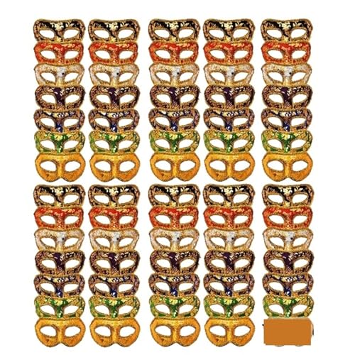 ZGCrumphant Partymaske Vintage Antikmasken Maskerademasken Unisex Half Face Partymasken für Party(70 Pcs) von ZGCrumphant