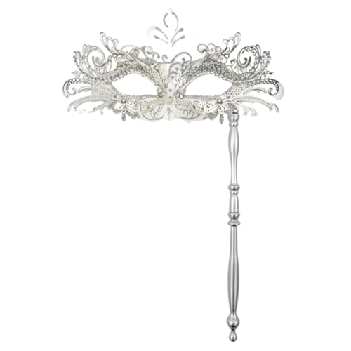 ZGCrumphant Partymaske mit Haltestab, Abend, Abschlussball, Maskerade, Bühne, Cosplay, Requisiten, halbe Gesichtsmasken for Frauen für Party(Black) von ZGCrumphant