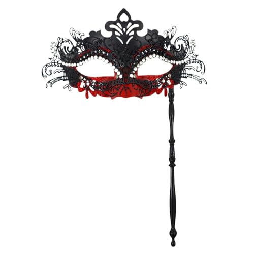 ZGCrumphant Partymaske mit Haltestab, Abend, Abschlussball, Maskerade, Bühne, Cosplay, Requisiten, halbe Gesichtsmasken for Frauen für Party(Coffee) von ZGCrumphant