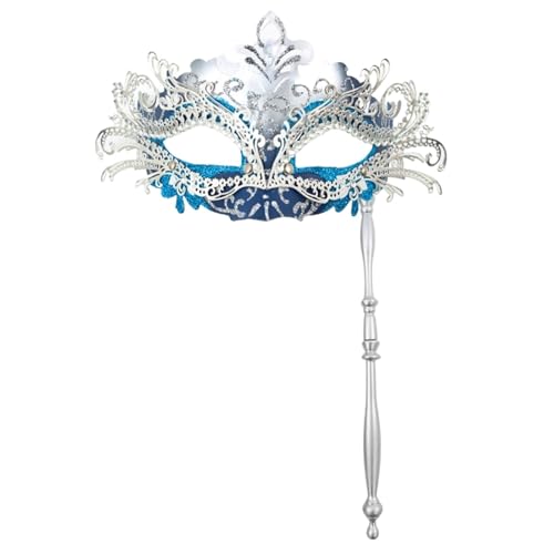ZGCrumphant Partymaske mit Haltestab, Abend, Abschlussball, Maskerade, Bühne, Cosplay, Requisiten, halbe Gesichtsmasken for Frauen für Party(Green) von ZGCrumphant