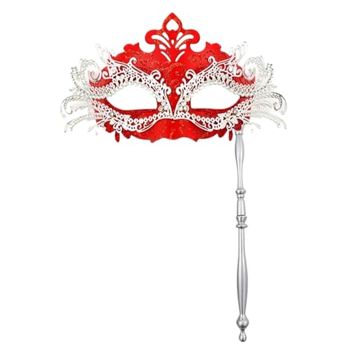 ZGCrumphant Partymaske mit Haltestab, Abend, Abschlussball, Maskerade, Bühne, Cosplay, Requisiten, halbe Gesichtsmasken for Frauen für Party(Grey) von ZGCrumphant