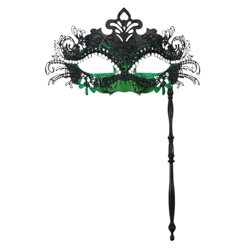 ZGCrumphant Partymaske mit Haltestab, Abend, Abschlussball, Maskerade, Bühne, Cosplay, Requisiten, halbe Gesichtsmasken for Frauen für Party(Pink) von ZGCrumphant