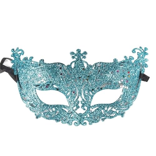 ZGCrumphant Spitzenmaske Plus Blumenmaske Party Make-up Erwachsene Kindermaske Maskenballmasken für Party(Blue) von ZGCrumphant