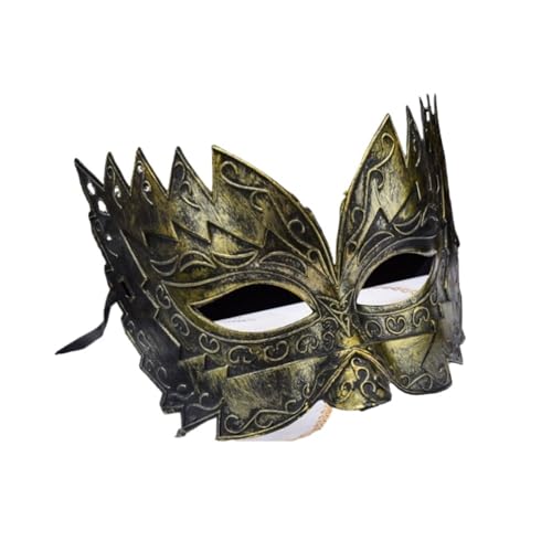 ZGCrumphant Vintage Maskerade Maske For Männer Gold Silber Maske Augenmaske Rave Accessoire für Party(Gold) von ZGCrumphant