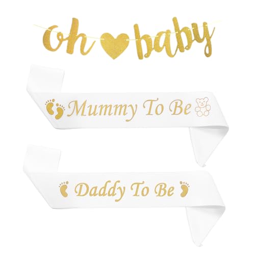ZGDEIWGF 2 Stück Etikette-Gürtel, 1 Stück Flagge, Babyparty-Gürtel, Papa Möchte EIN Gürtel Sein, Mama Möchte Eine Babyparty Mitbringen ZGDEIWGF 2 Stück Etikette-Gürtel, 1 Stück Flagge, Babyparty-Gürtel, Papa Möchte EIN Gürtel Sein, Mama Möchte Eine Babyparty Mitbringen von ZGDEIWGF