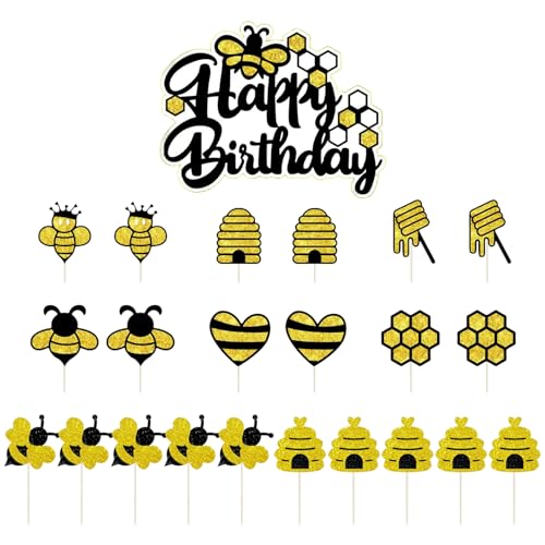 23 Stück Bienen-Themeneinsätze, Kuchendekorationseinsätze, Bieneneinsätze, Cupcake-Einsätze, DIY-Kucheneinsätze, Verwendbar Für Kindergeburtstage, Mottopartys 23 Stück Bienen-Themeneinsätze, Kuchendekorationseinsätze, Bieneneinsätze, Cupcake-Einsätze, DIY-Kucheneinsätze, Verwendbar Für Kindergeburtstage, Mottopartys von ZGDEIWGF