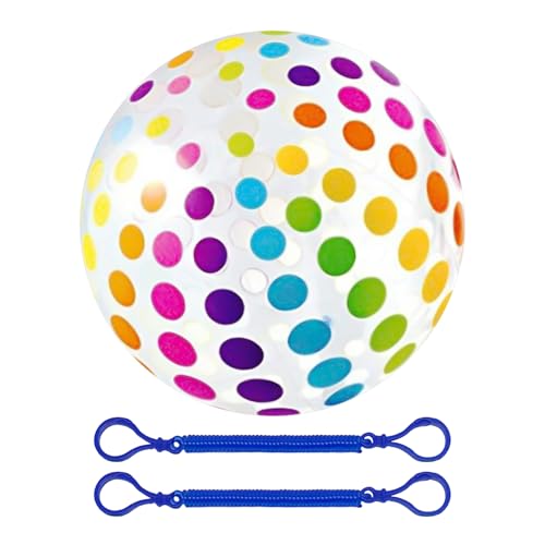 ZGDEIWGF 1 Stück Bunt Gepunkteter Strandball Und 2 Stück Aufblasbarer Ball-Federseil, Aufblasbarer Kinderball, Aufblasbares Spielzeug, Wasserspielzeug ZGDEIWGF 1 Stück Bunt Gepunkteter Strandball Und 2 Stück Aufblasbarer Ball-Federseil, Aufblasbarer Kinderball, Aufblasbares Spielzeug, Wasserspielzeug von ZGDEIWGF