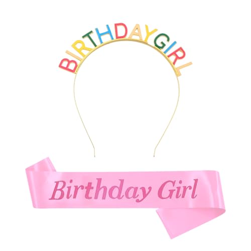 ZGDEIWGF 1 Stück Geburtstagsstirnband, 1 rosa Schultergurt, Happy Birthday Kopfschmuck, Mädchen Geburtstagskopfschmuck, Mädchen Geburtstagsstirnband, Geburtstagsaccessoires ZGDEIWGF 1 Stück Geburtstagsstirnband, 1 rosa Schultergurt, Happy Birthday Kopfschmuck, Mädchen Geburtstagskopfschmuck, Mädchen Geburtstagsstirnband, Geburtstagsaccessoires von ZGDEIWGF