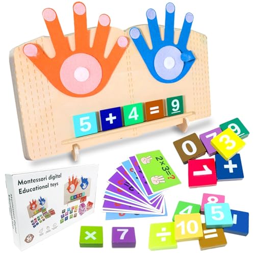 Montessori Spielzeug ab 3 Jahre,Holz Mathe Zählspielzeug mit Zahlenblöcken,Pädagogisches Lernspielzeug zum Zahlen Lernen,Montessori-Zahlenspiel für Kinder, Geschenk Junge Mädchen Vorschule von ZGDYi