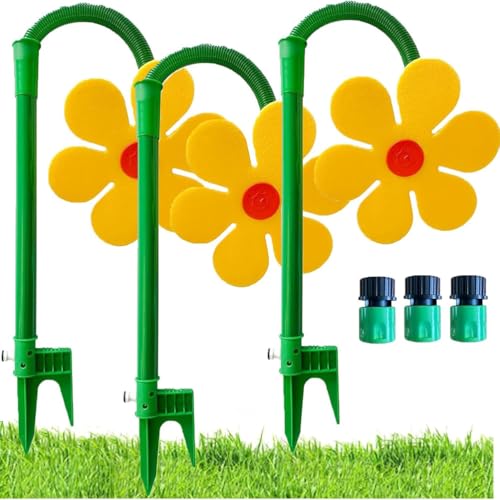ZGFHLI Crazy Water Daisy Sprinkler, 2025 Neues Crazy Daisy Water Sprinkler, Blumensprinkler Für Kinder, 360° Drehbares Gartenbewässerungsgerät, Für Garten Und Rasen,Gelb von ZGFHLI