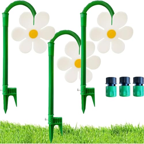 ZGFHLI Crazy Water Daisy Sprinkler, 2025 Neues Crazy Daisy Water Sprinkler, Blumensprinkler Für Kinder, 360° Drehbares Gartenbewässerungsgerät, Für Garten Und Rasen,Weiß von ZGFHLI