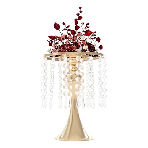 10 Stück 13,77 Zoll große Blumenständer for Hochzeitsmittelstücke – elegante Vasen aus Eisen und Acryl for Veranstaltungen, Partys, Heimdekoration(Gold,10.23in) von ZGHQHCDRH