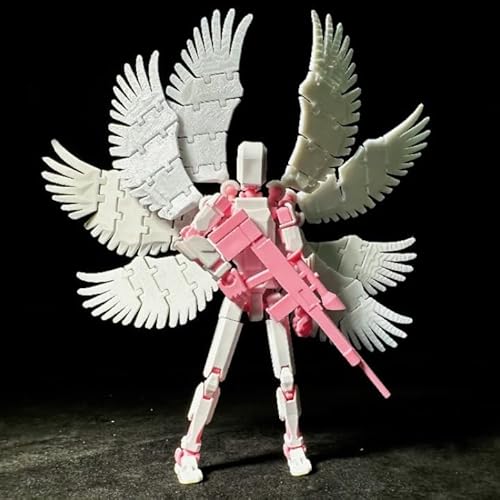 ZGSLWS T13 8 geflügelte Engel Actionfiguren Animationstool 3D-Gedruckter beweglicher Dummy-Roboter mit Mehreren Gelenken Geschenk for Erwachsene(Pink) von ZGSLWS