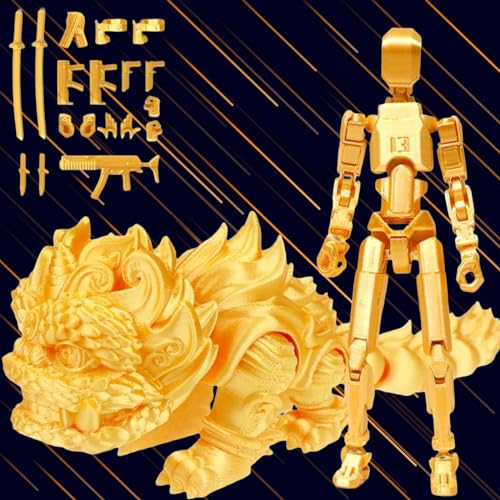 ZGSLWS T13 Actionfiguren Dummy-Animationstool D Gedruckter beweglicher Dummy-Roboter mit Mehreren Gelenken, Geschenk for Erwachsene(Yellow G) von ZGSLWS