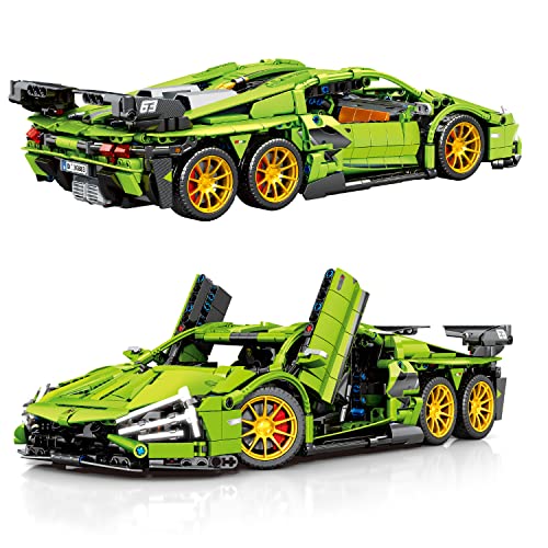 ZGZBLOCK 6X6 Supersportwagen-Bausteine Set,Autobau-Spielzeug im Maßstab 1:14 Rennwagen Sammelmodell,für Jungen 14+ Jahren, Erwachsene (1475 Teile) von ZGZBLOCK