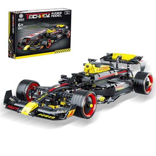 ZGZBLOCK Formel 1 Rennwagen Baukasten,MOC 1:10 Maßstab Modellbauklötze Spielzeug, für 12+ Jahre Kinder Erwachsene(1039 Teile) von ZGZBLOCK