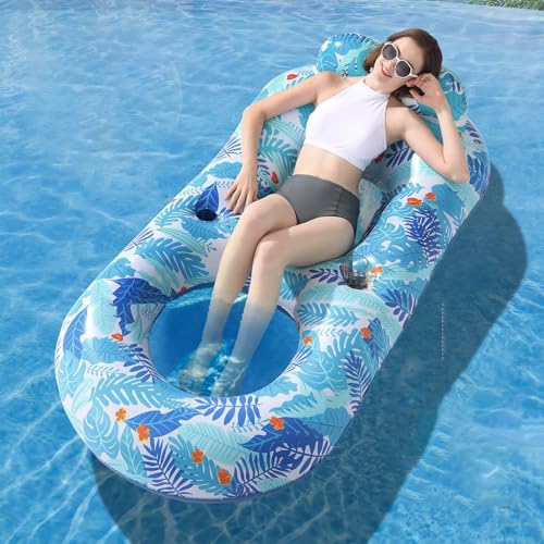 ZHANGYAOSHU PVC aufblasbare Ahornblatt schwimmende Reihe Erwachsene Wasser U-förmige Liege schwimmende Bett Schwimmbad See schwimmenden Stuhl von ZHANGYAOSHU