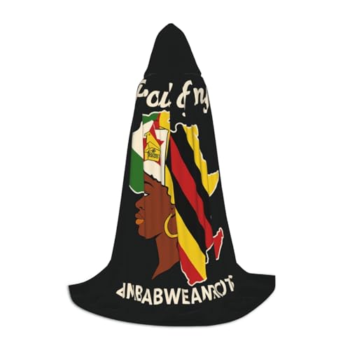 Umhang mit Kapuze, Motiv: Karte von Simbabwe, Unisex, für Halloween, Cosplay, Weihnachten, Karneval, tragbares Kostüm von ZHAOLQ