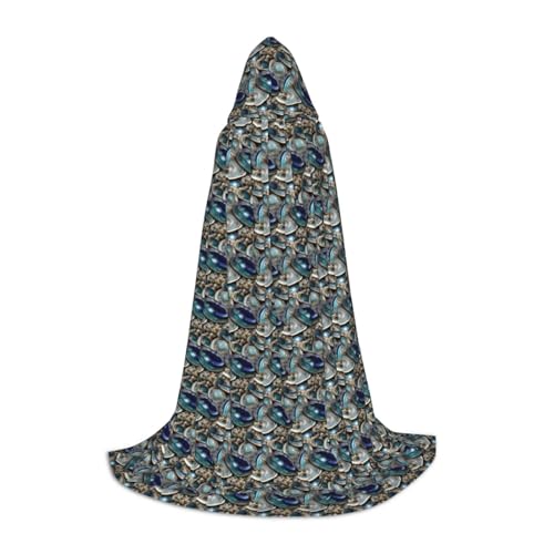 ZHAOLQ Abalone-Perlmutt-Druck, Unisex, Kapuzenumhang, Robe, Halloween, Cosplay, Weihnachten, Karneval, tragbares Kostüm von ZHAOLQ