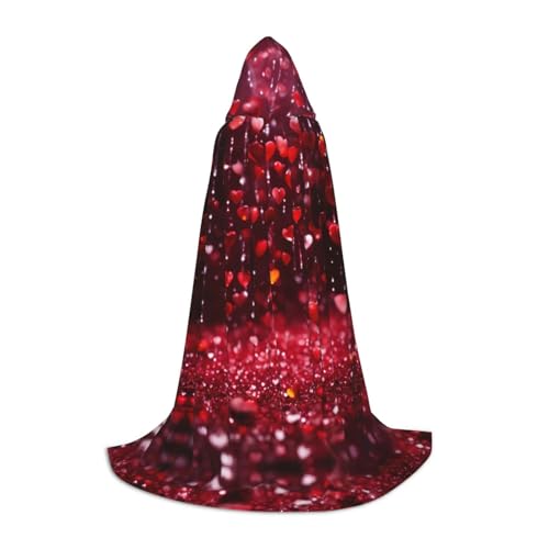 ZHAOLQ Abstrakter Herzaufdruck, Unisex, Kapuzenumhang, Robe, Halloween, Cosplay, Weihnachten, Karneval, tragbares Kostüm von ZHAOLQ